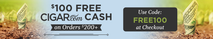 Spend $200, get $100 CIGAR.com CASH! Code: FREE100