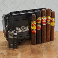 LGC Herf Kit  5 Cigars, Travel Humidor, + Lighter