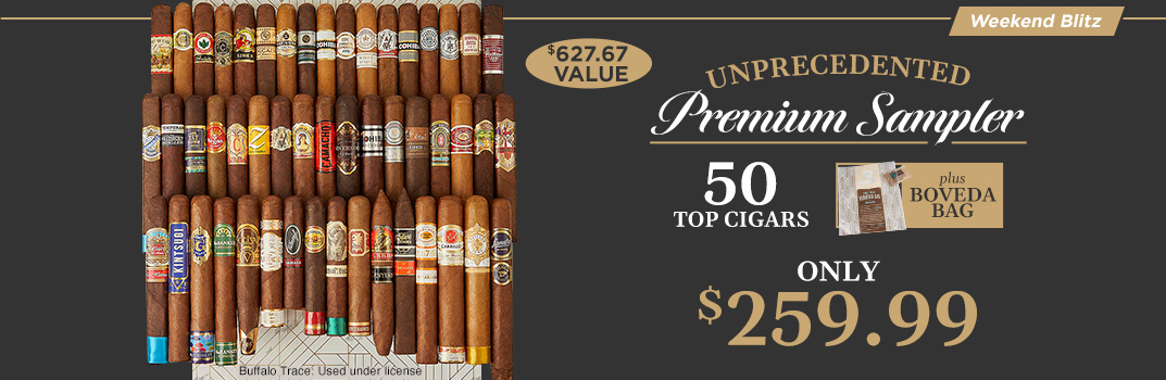Get 50 cigars and a Boveda bag to store them in at one low price | Explore a wide variety from one bundle | Shop Now!