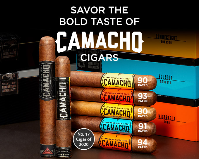 Savor the bold taste of Camacho cigars | Enjoy Camacho's selection of 90+ rated cigars | Shop Now!