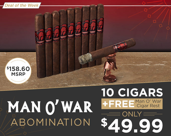10 Man O' War Cigars just $49.99!| FREE Man O' War Cigar Rest| Shop Now!