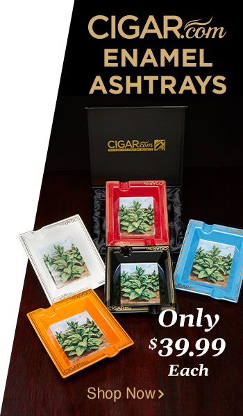 CIGAR.com Enamel Ashtrays - Only $39.99 each - Shop Now!