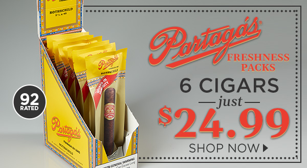Partagás Freshness Packs | 6 Cigars just $24.99 | '92' rating