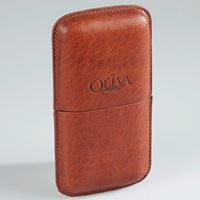 Oliva Leather Cigar Case  3-Finger