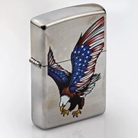 Zippo Lighter USA  Chrome  - Flying Eagle
