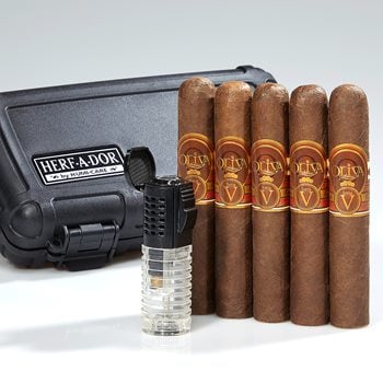 Search Images - Big Brand Travel Combo: Oliva  5 Cigars + Travel Humidor + Torch
