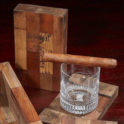 Davidoff Winston Churchill Bar Set  Whiskey Glasses + Ashtray Set