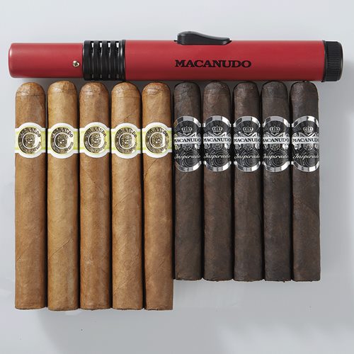 Macanudo 10-Cigars Combo + Lighter Set Cigar Accessory Samplers